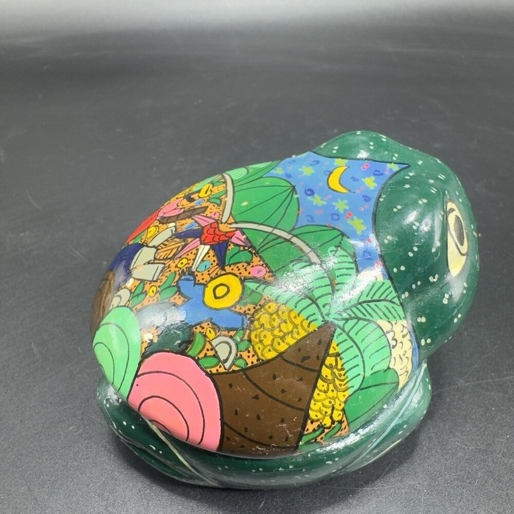 Mexican RedWare Pottery Hand Painted Frog Shape Trinket Holder Jewelry Holder - Picture 11 of 13
